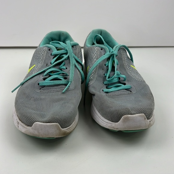 Nike Revolution 3 women's Grey Volt Turquoise Running Shoes - Picture 2 of 7